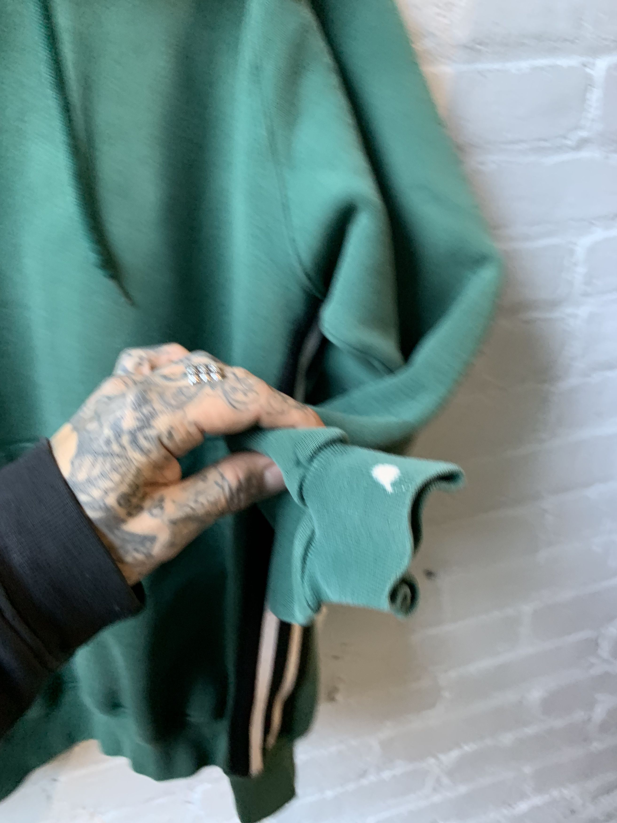 Adidas Adidas x Vintage Side Stripe Green Blank hoodie Sz M Size US M / EU 48-50 / 2 - 4 Thumbnail