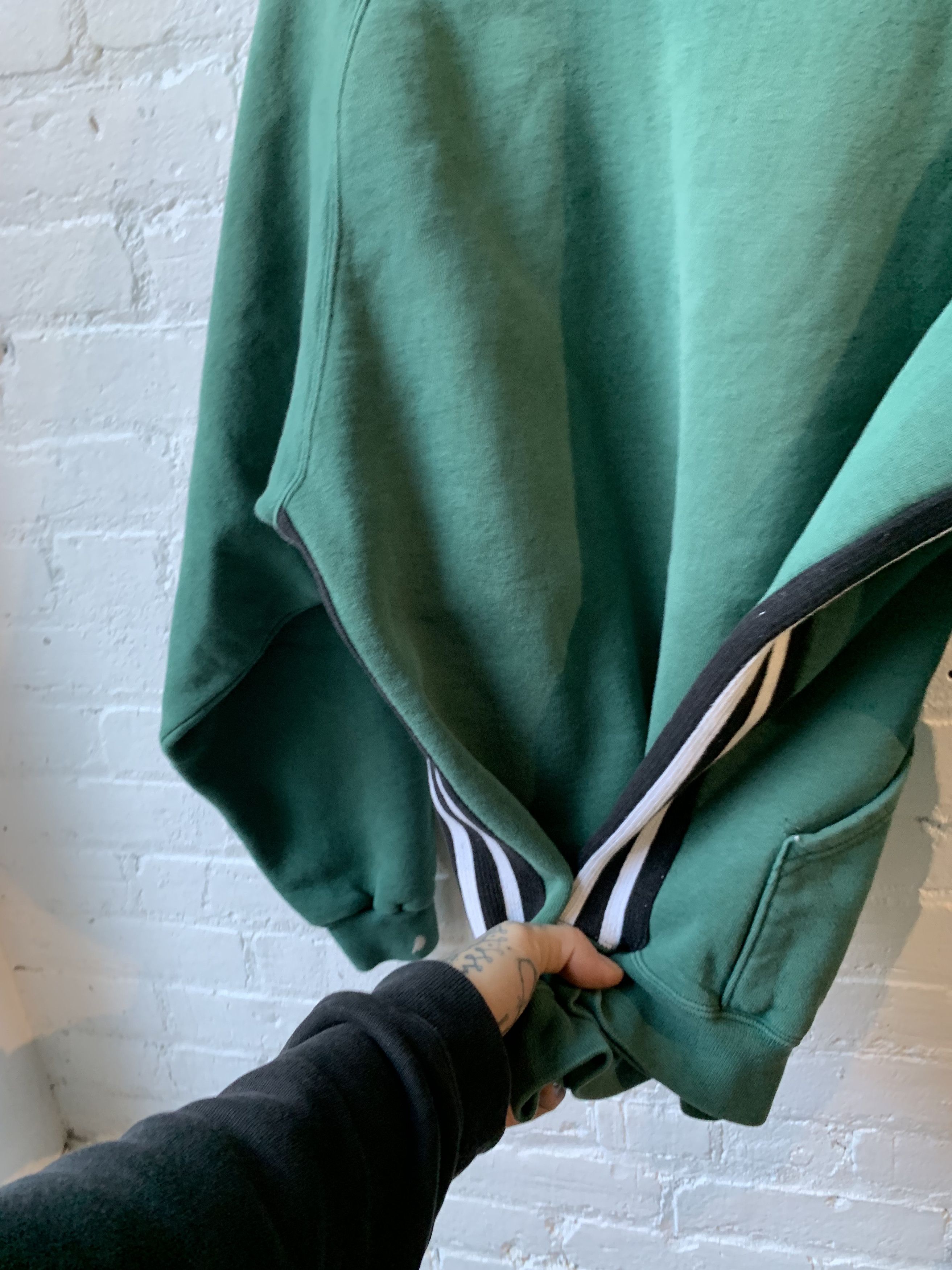 Adidas Adidas x Vintage Side Stripe Green Blank hoodie Sz M Size US M / EU 48-50 / 2 - 7 Thumbnail