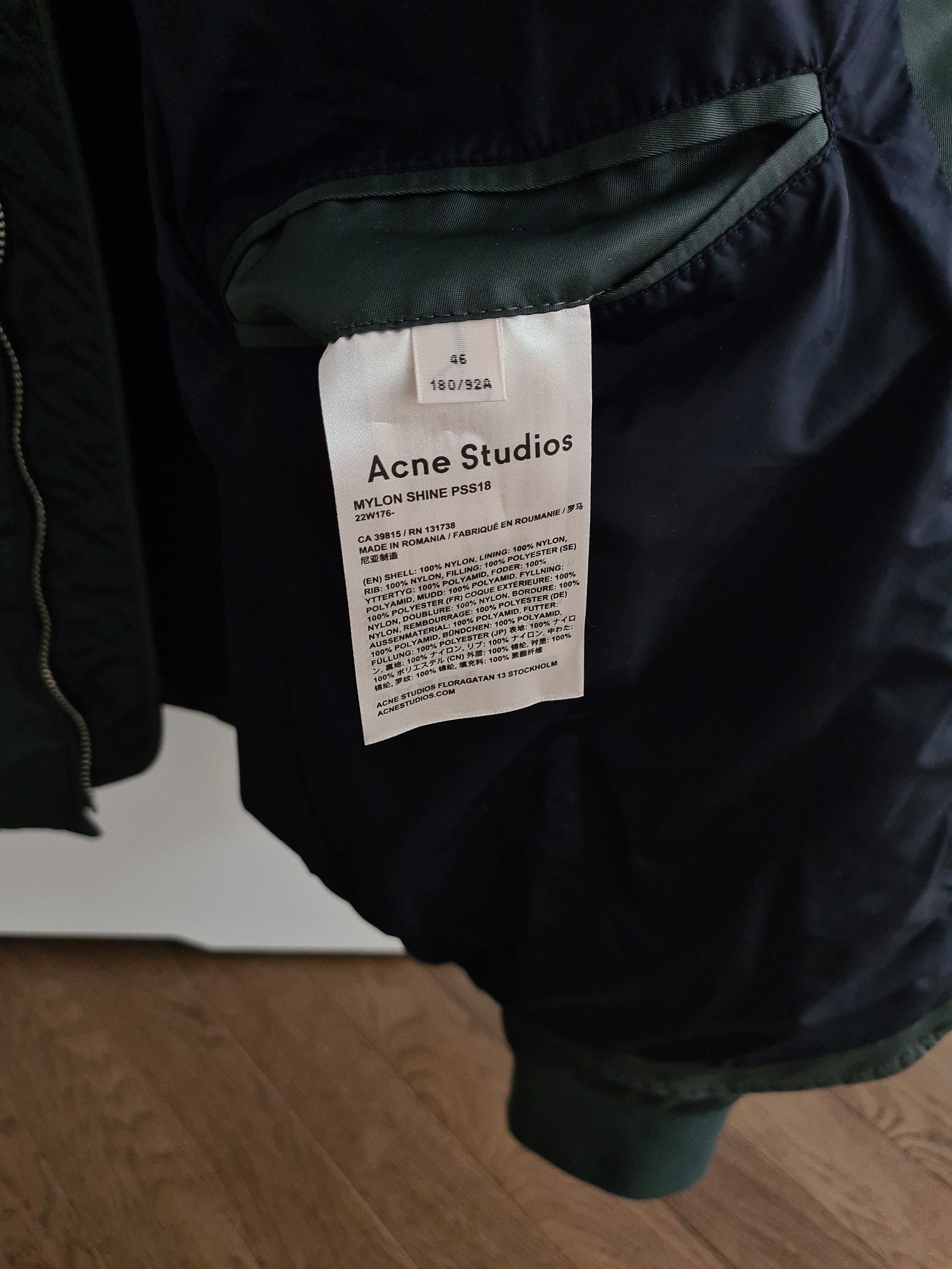 Acne Studios [46] Mylon Shine Bomber Jacket (SS18) Size US S / EU 44-46 / 1 - 5 Thumbnail
