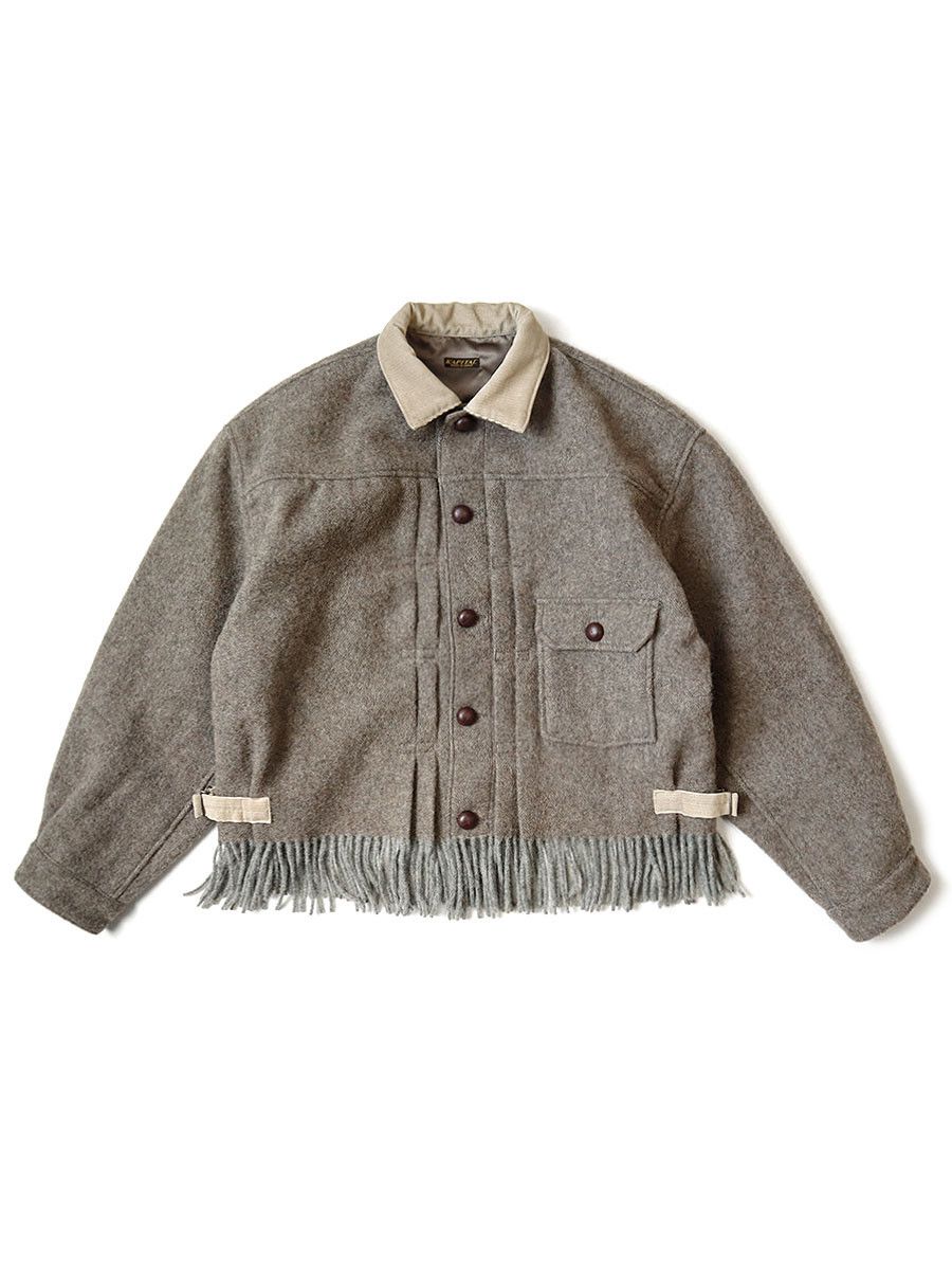 Kapital [2] Herringbone Wool Fringe 1st Jacket (FW21) Size US M / EU 48-50 / 2 - 7 Thumbnail