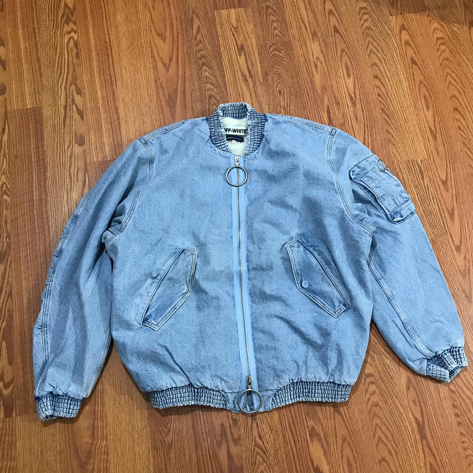 Levi's Made & Crafted × Off-White Off-White X Levi's Made& Crafted Denim Bomber Jacket Size US XL / EU 56 / 4 - 4 Thumbnail