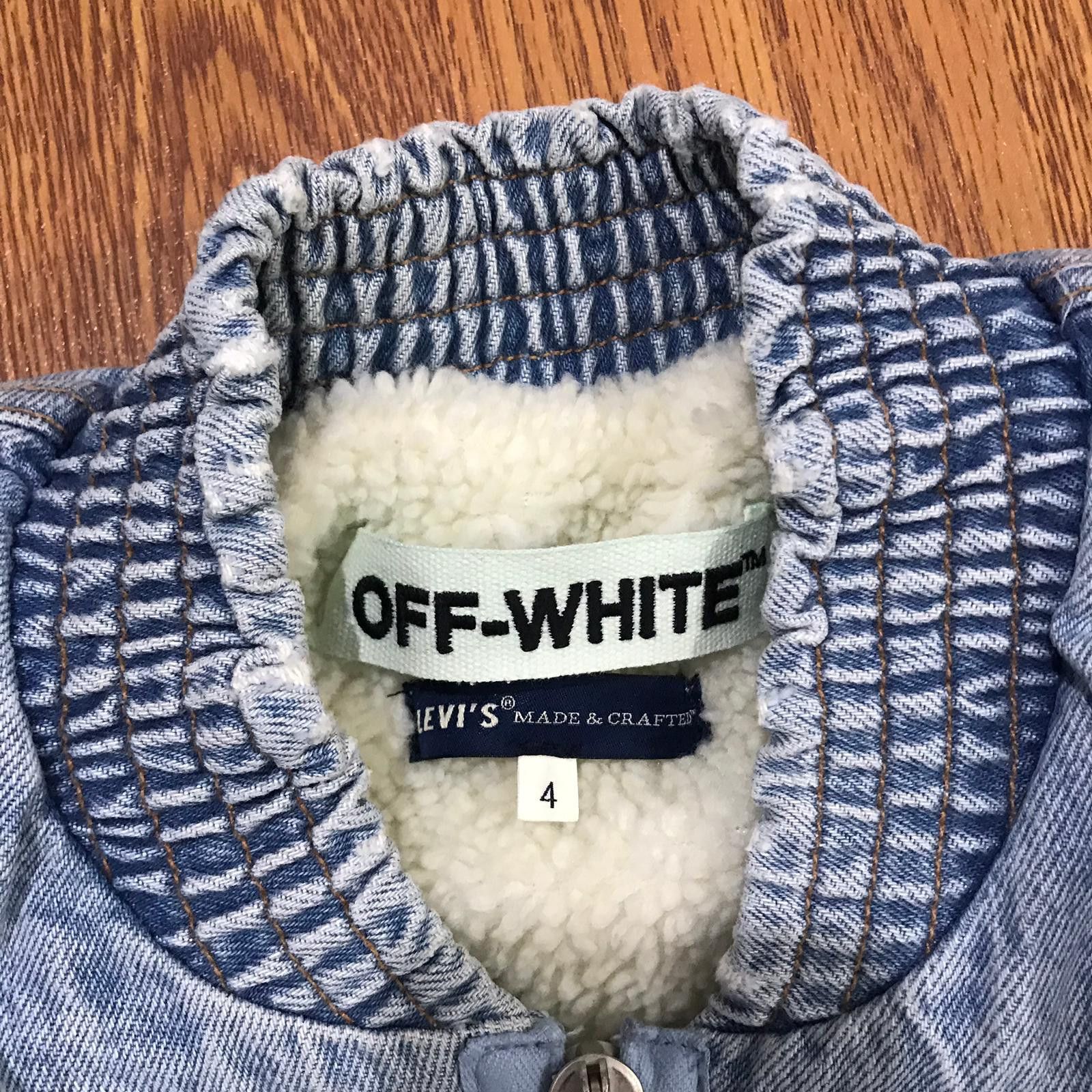 Levi's Made & Crafted × Off-White Off-White X Levi's Made& Crafted Denim Bomber Jacket Size US XL / EU 56 / 4 - 5 Thumbnail