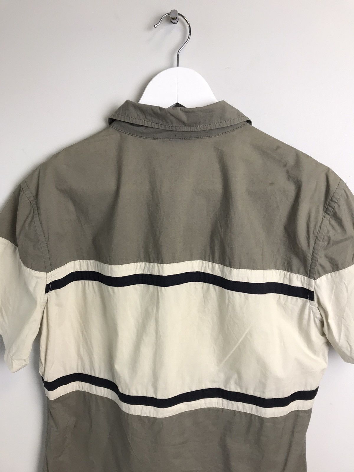 Designer × Prada Prada Lux Cotton Striped Short Sleeves Buttoned Shirt,Italy Size M / US 6-8 / IT 42-44 - 4 Thumbnail