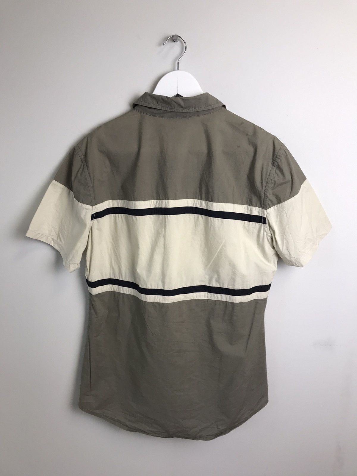 Designer × Prada Prada Lux Cotton Striped Short Sleeves Buttoned Shirt,Italy Size M / US 6-8 / IT 42-44 - 2 Thumbnail