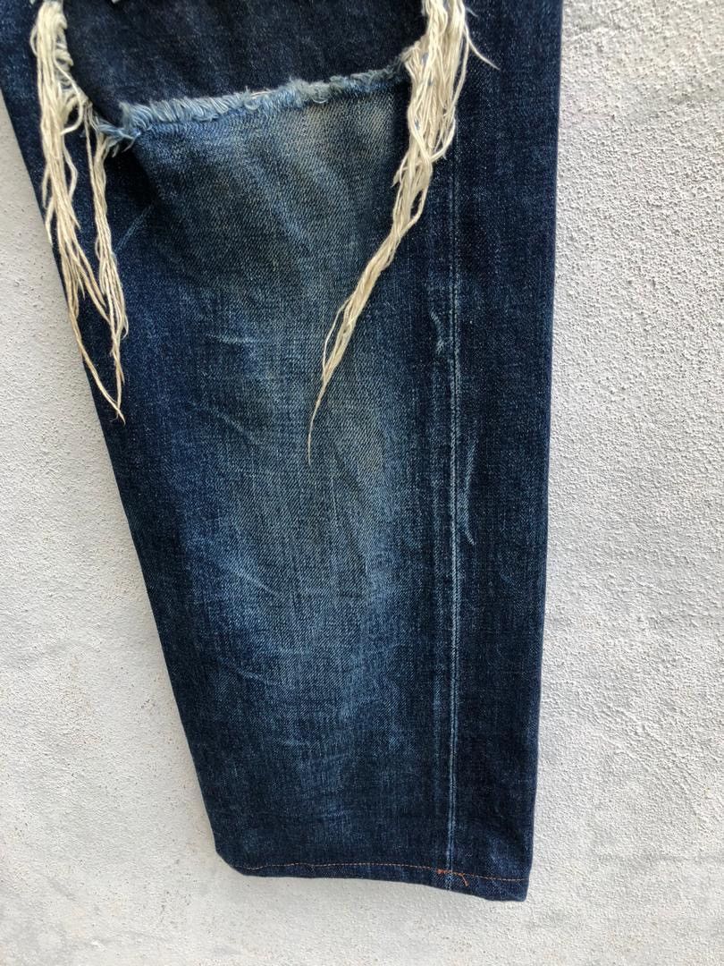 Japanese Brand × Levi's Trashed Vintage LVC Japan Levi’s E Rips Selvedge Denim Jeans Size US 30 / EU 46 - 8 Thumbnail