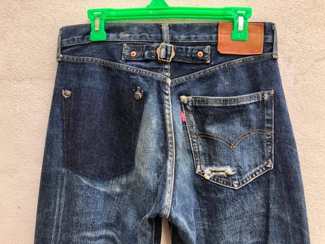 Japanese Brand × Levi's Trashed Vintage LVC Japan Levi’s E Rips Selvedge Denim Jeans Size US 30 / EU 46 - 12 Thumbnail