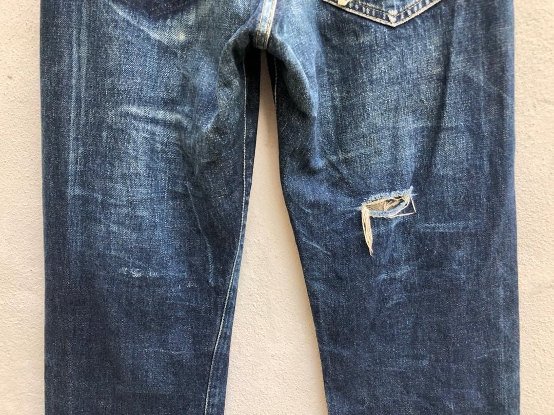 Japanese Brand × Levi's Trashed Vintage LVC Japan Levi’s E Rips Selvedge Denim Jeans Size US 30 / EU 46 - 14 Thumbnail