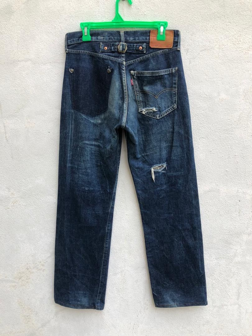 Japanese Brand × Levi's Trashed Vintage LVC Japan Levi’s E Rips Selvedge Denim Jeans Size US 30 / EU 46 - 10 Thumbnail