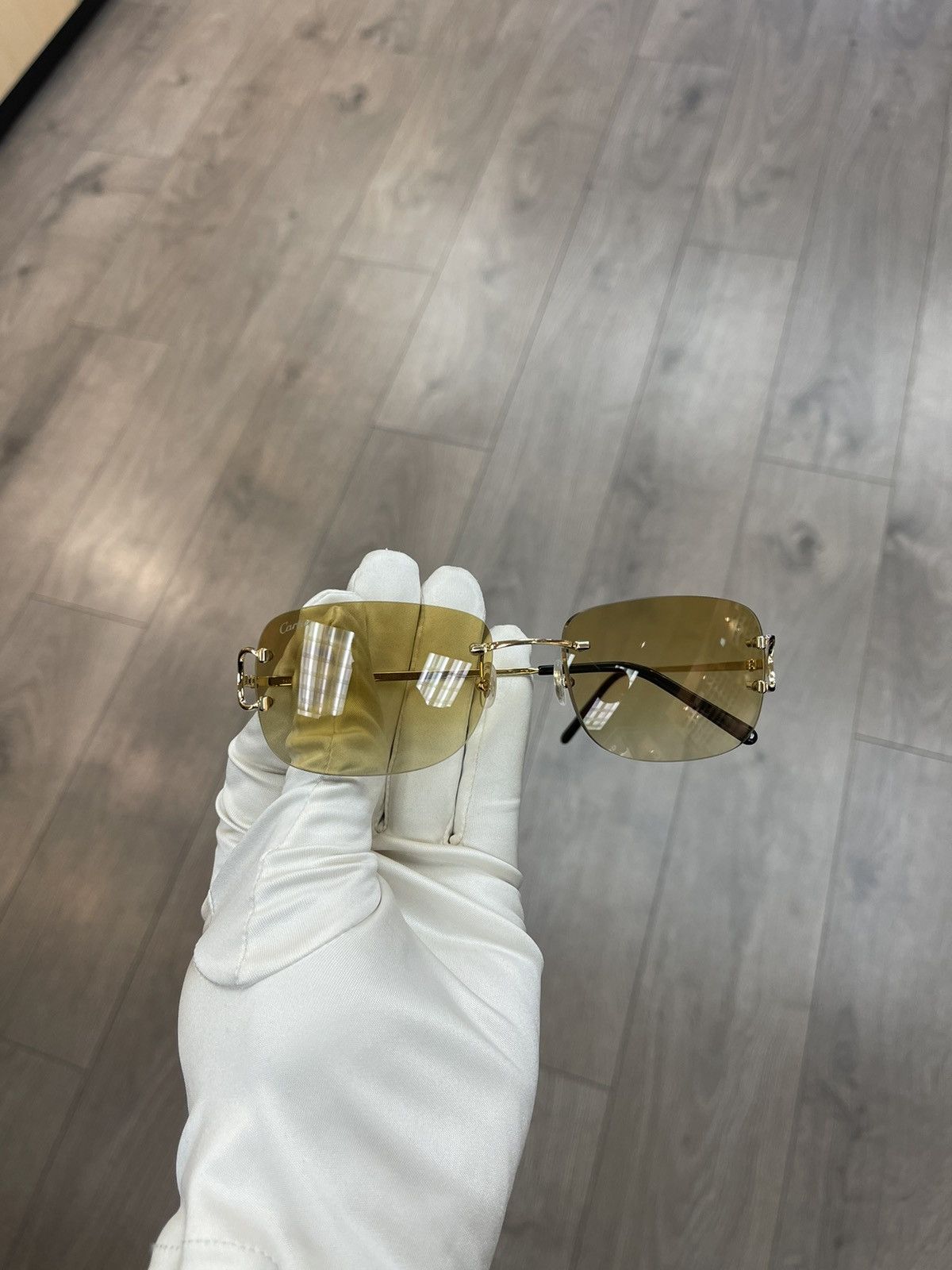 Cartier Cartier Big C Decor Gold Sunglasses Size ONE SIZE - 3 Thumbnail