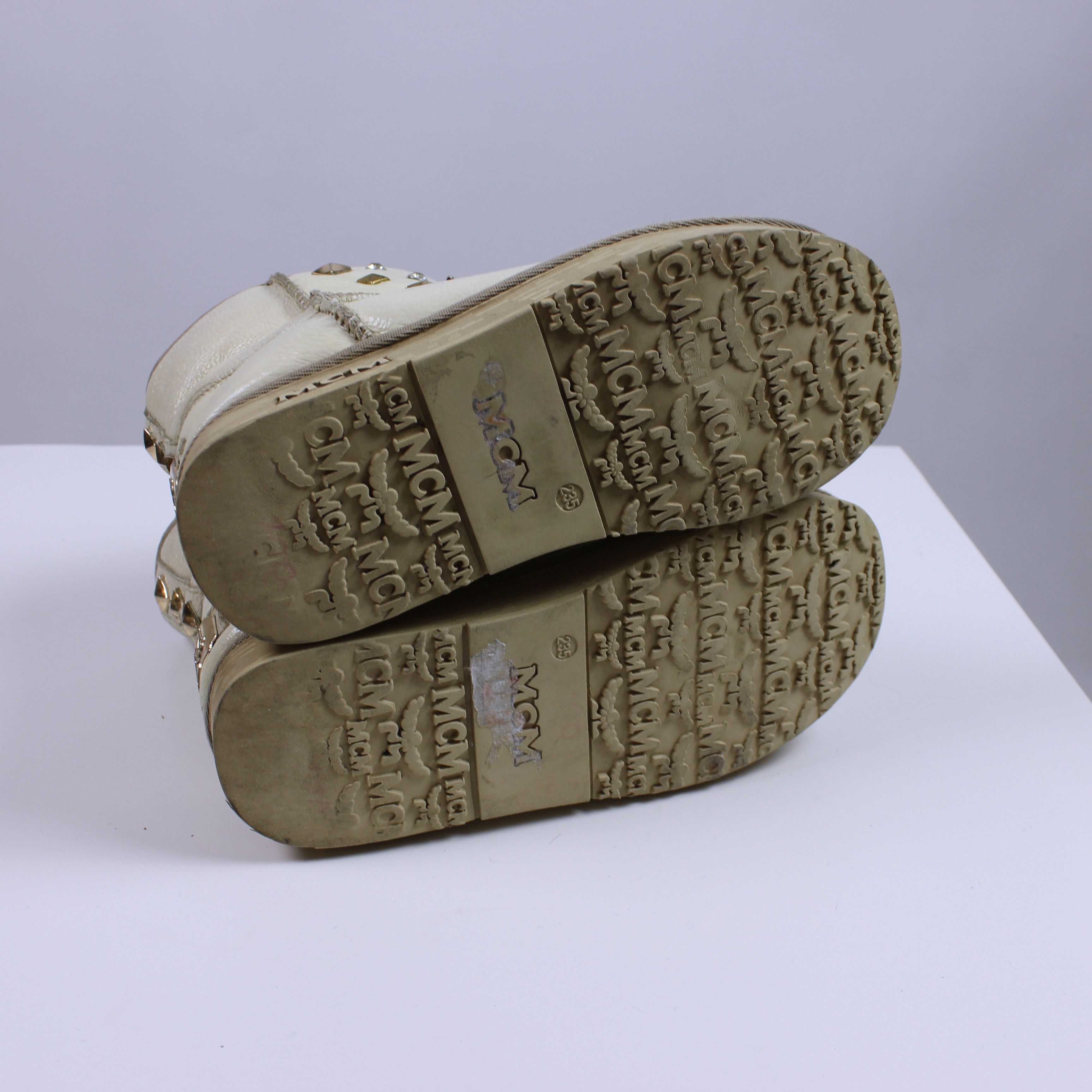 MCM Mcm boots leather 23.5 cm 37.5 eu cream medusa Size US 6.5 / IT 36.5 - 3 Thumbnail
