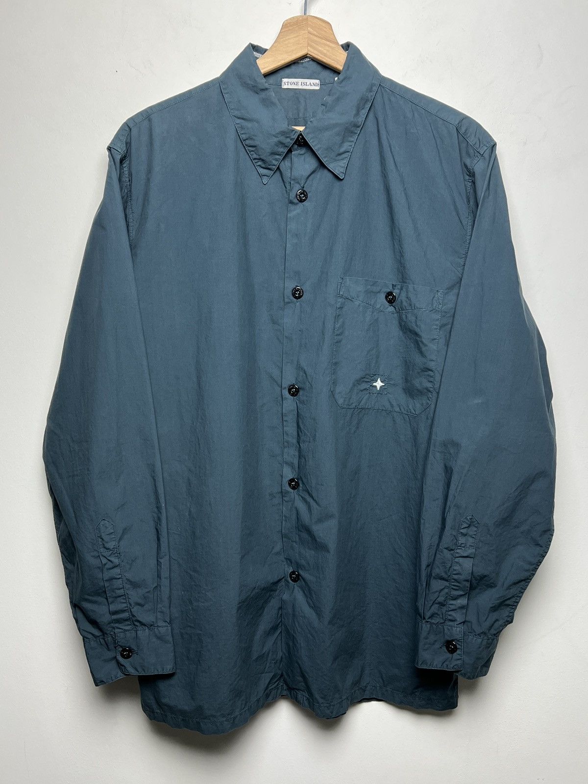 image of Stone Island Y2K Shirt Archive Vintage in Blue, Men's (Size Large)