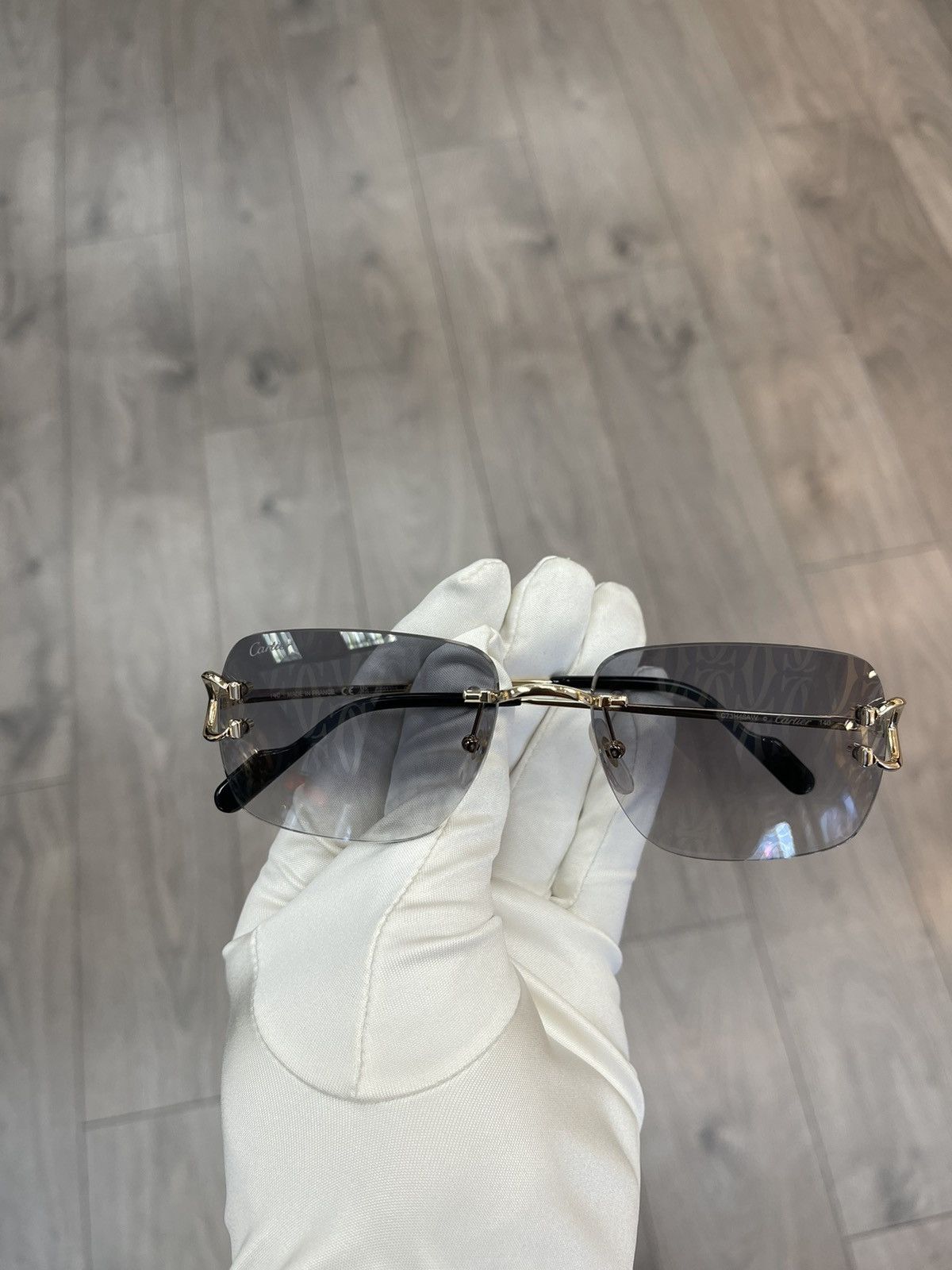 Cartier Cartier Big C Decor Gold Sunglasses Size ONE SIZE - 2 Thumbnail