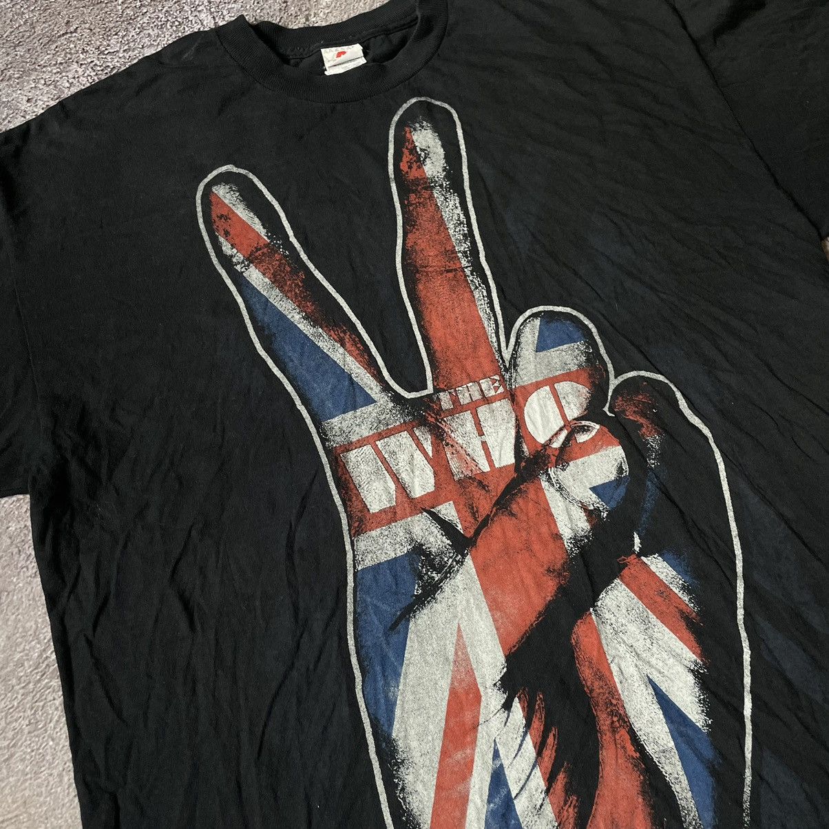 Vintage Vintage Y2K Graphic Tee Union Jack Peace Hand Grunge Boxy XL Size US XL / EU 56 / 4 - 6 Thumbnail