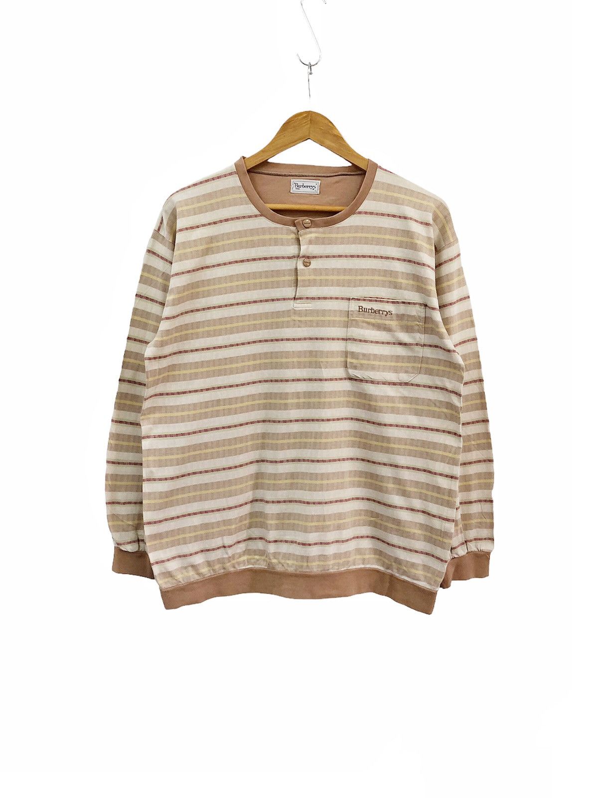 Burberry 1990’s Burberrys light cotton jumper snap button Size US L / EU 52-54 / 3 - 9 Thumbnail