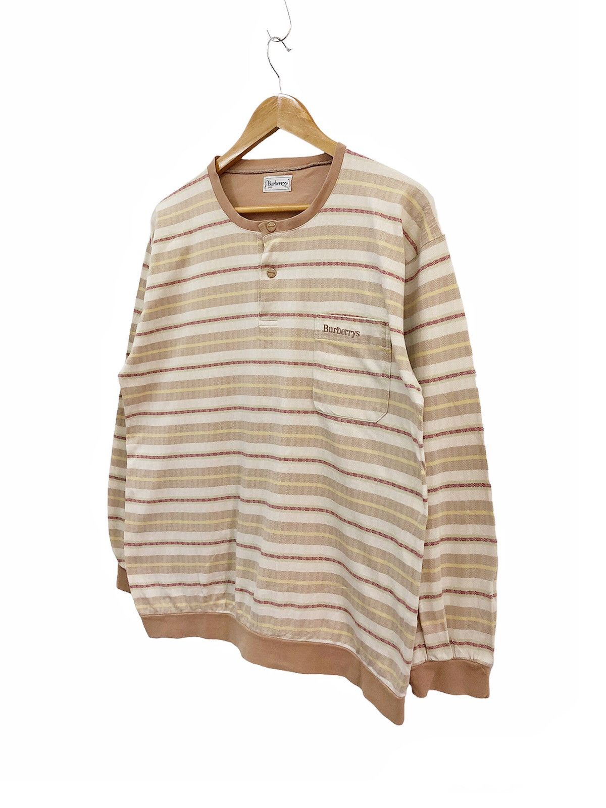Burberry 1990’s Burberrys light cotton jumper snap button Size US L / EU 52-54 / 3 - 11 Thumbnail