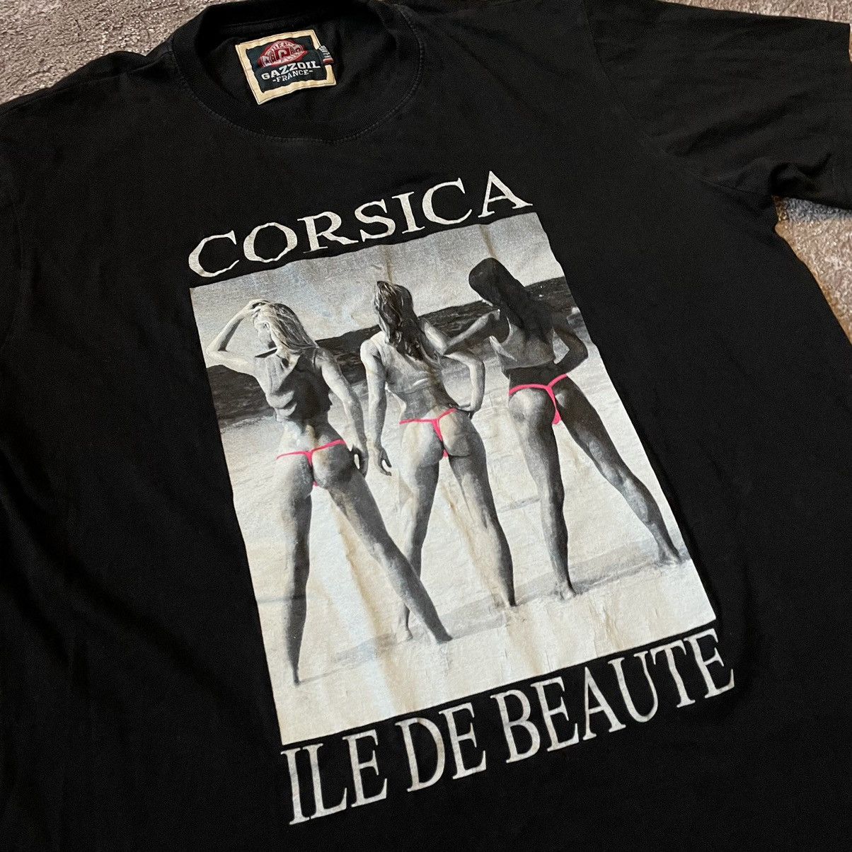 Vintage Vintage Y2K Corsica Graphic Tee Black Faded Grail Goth M Size US M / EU 48-50 / 2 - 5 Thumbnail