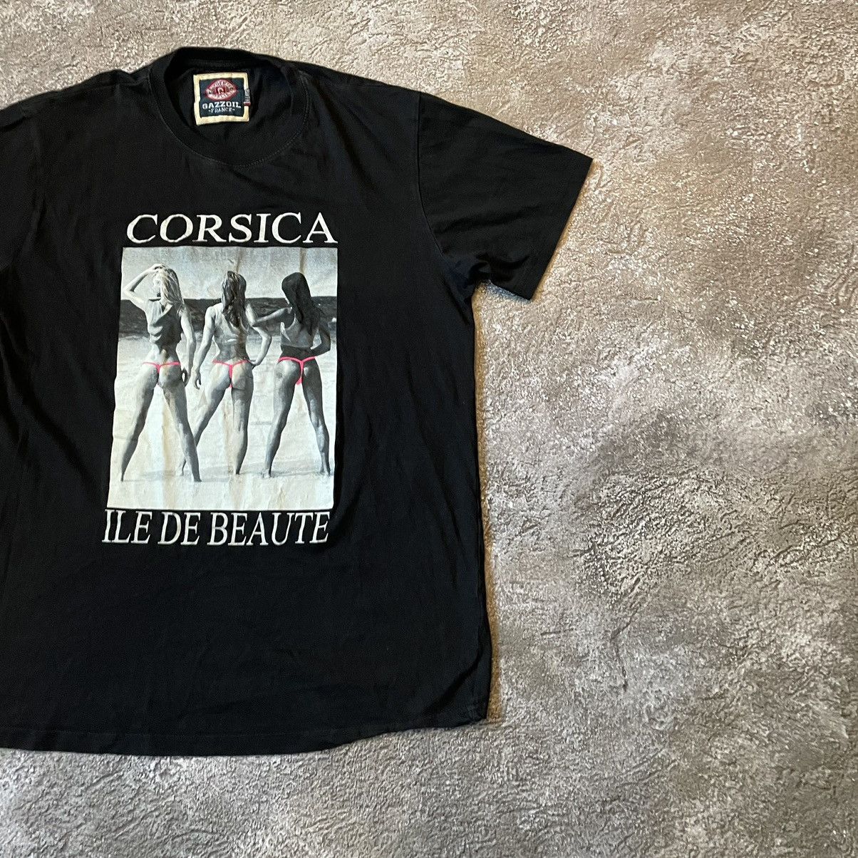 Vintage Vintage Y2K Corsica Graphic Tee Black Faded Grail Goth M Size US M / EU 48-50 / 2 - 2 Thumbnail