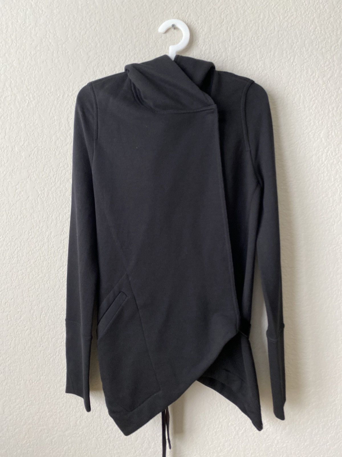 image of Ann Demeulemeester Ssense Exclusive Wrap Hoodie in Black, Women's (Size XS)