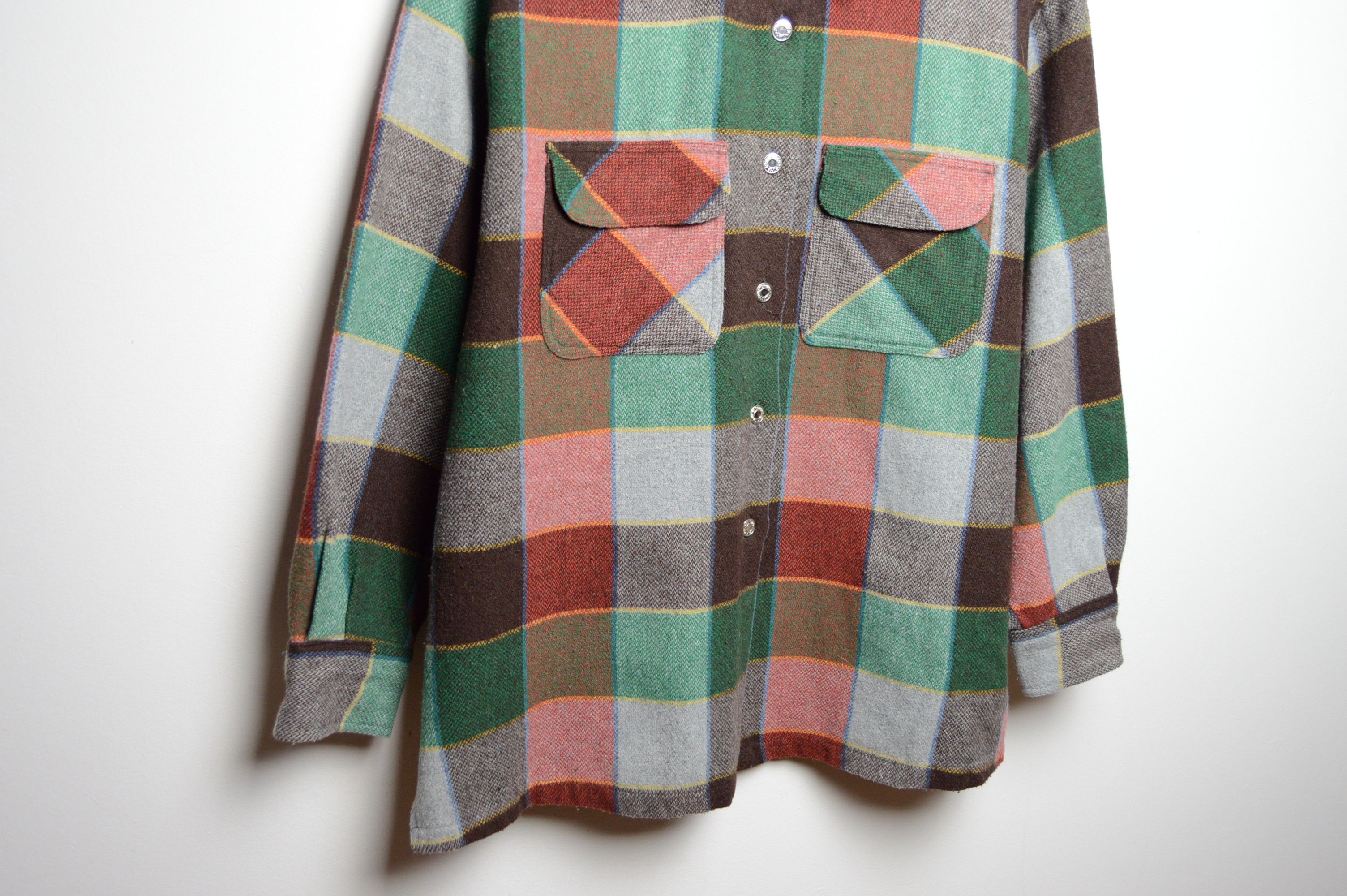 United Colors Of Benetton benetton y2k wool checkered shirt Size US M / EU 48-50 / 2 - 3 Thumbnail