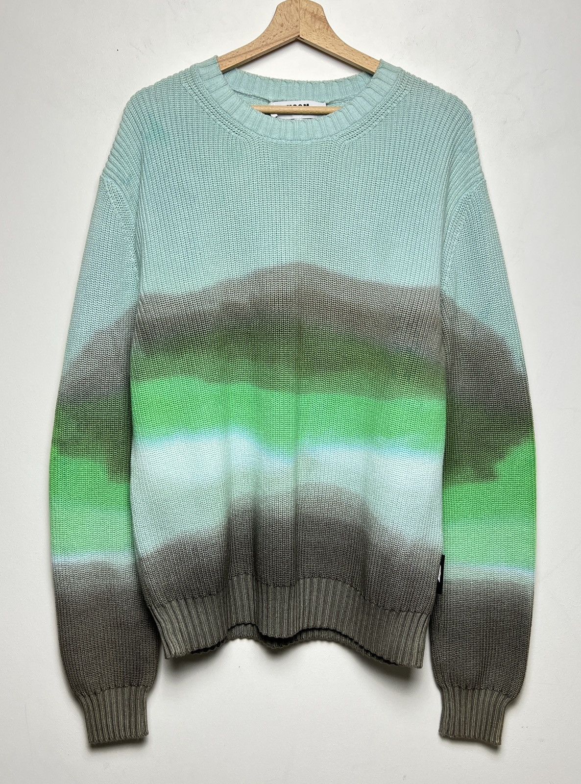 image of Msgm Dyed Oversized Chunky Cotton Sweater Tie Dye, Men's (Size Large)