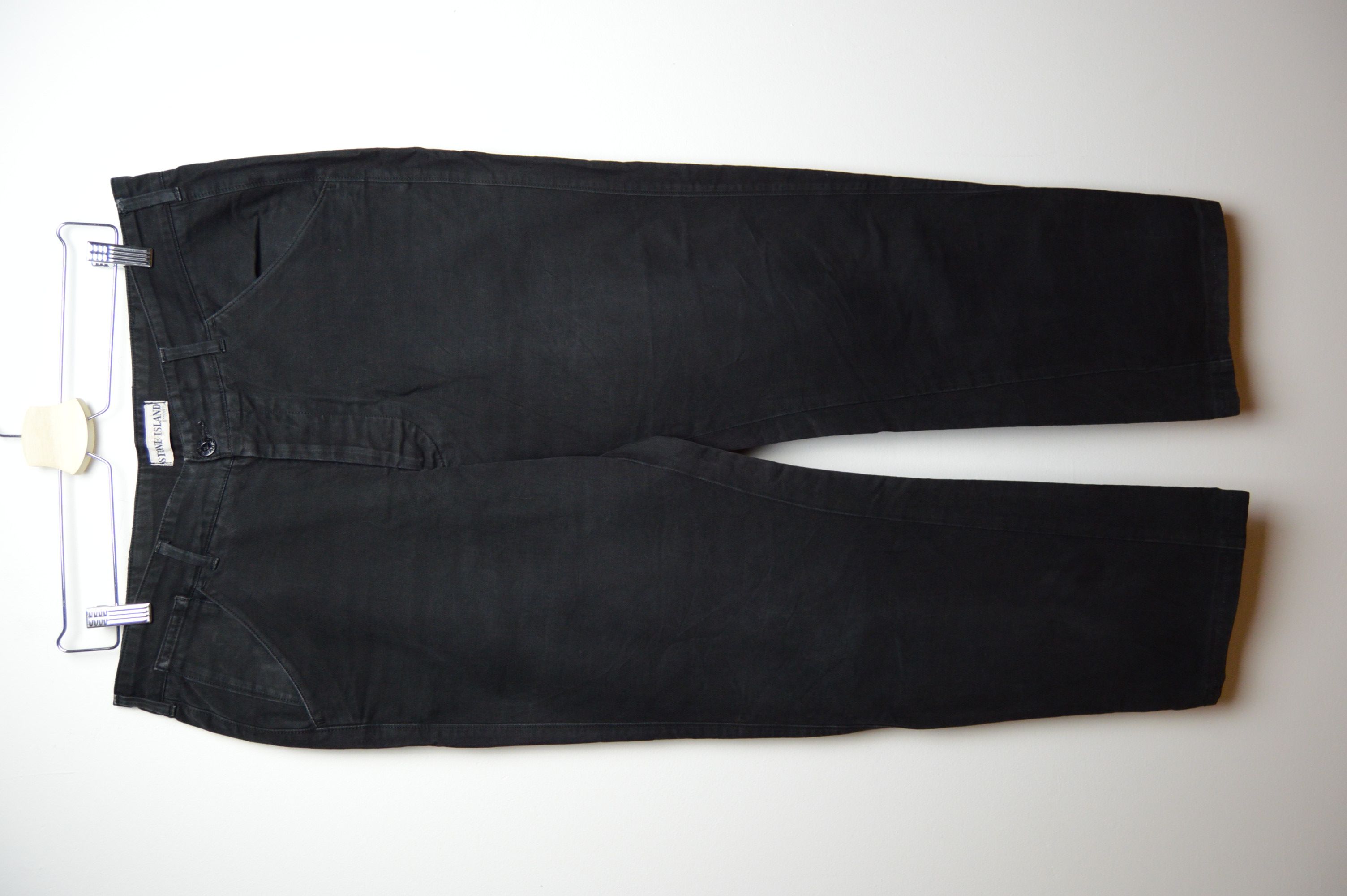 image of Stone Island Solid Work Pants Archival in Black, Men's (Size 36)