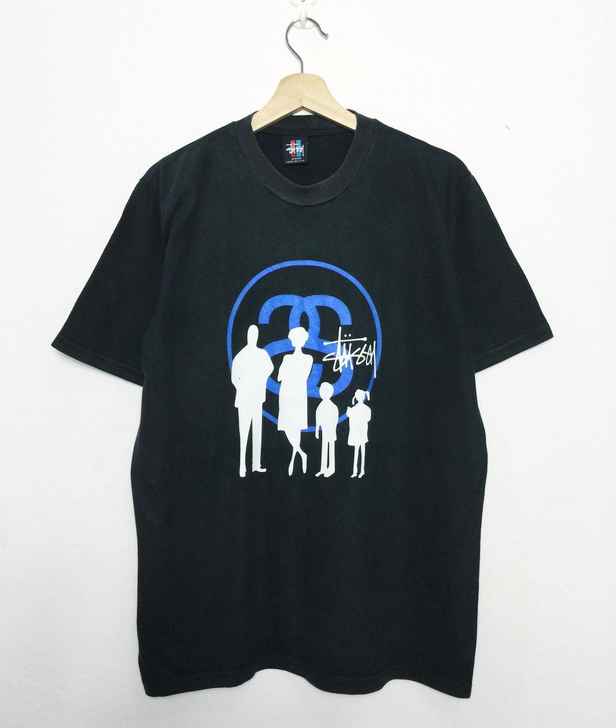 image of Vintage 90's Stussy Tees Made In Usa in Black, Men's (Size Medium)