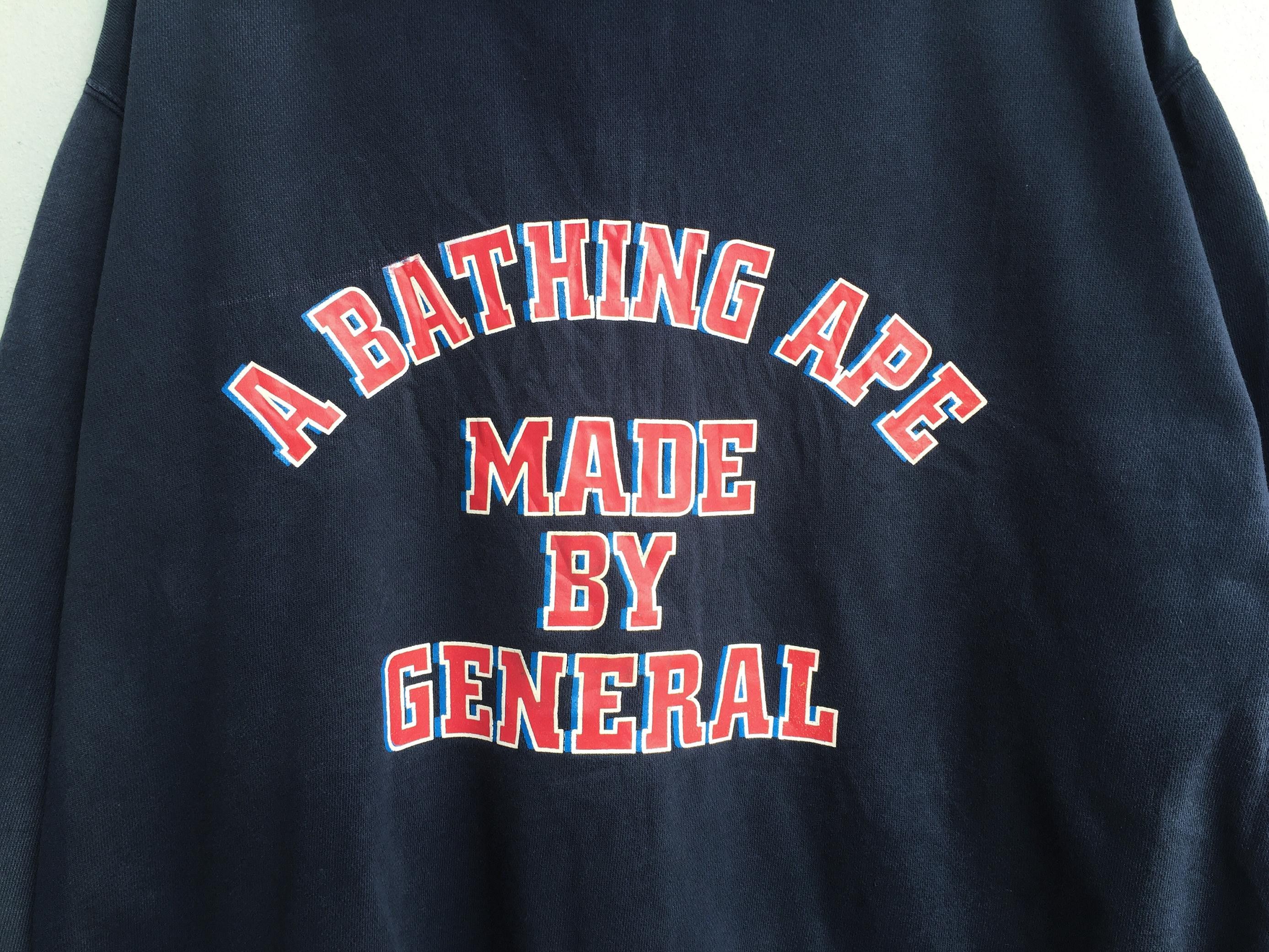 Bape × Vintage Vtg Early 2000s A Bathing Ape Made by General Zipper Hoodies Size US L / EU 52-54 / 3 - 8 Thumbnail