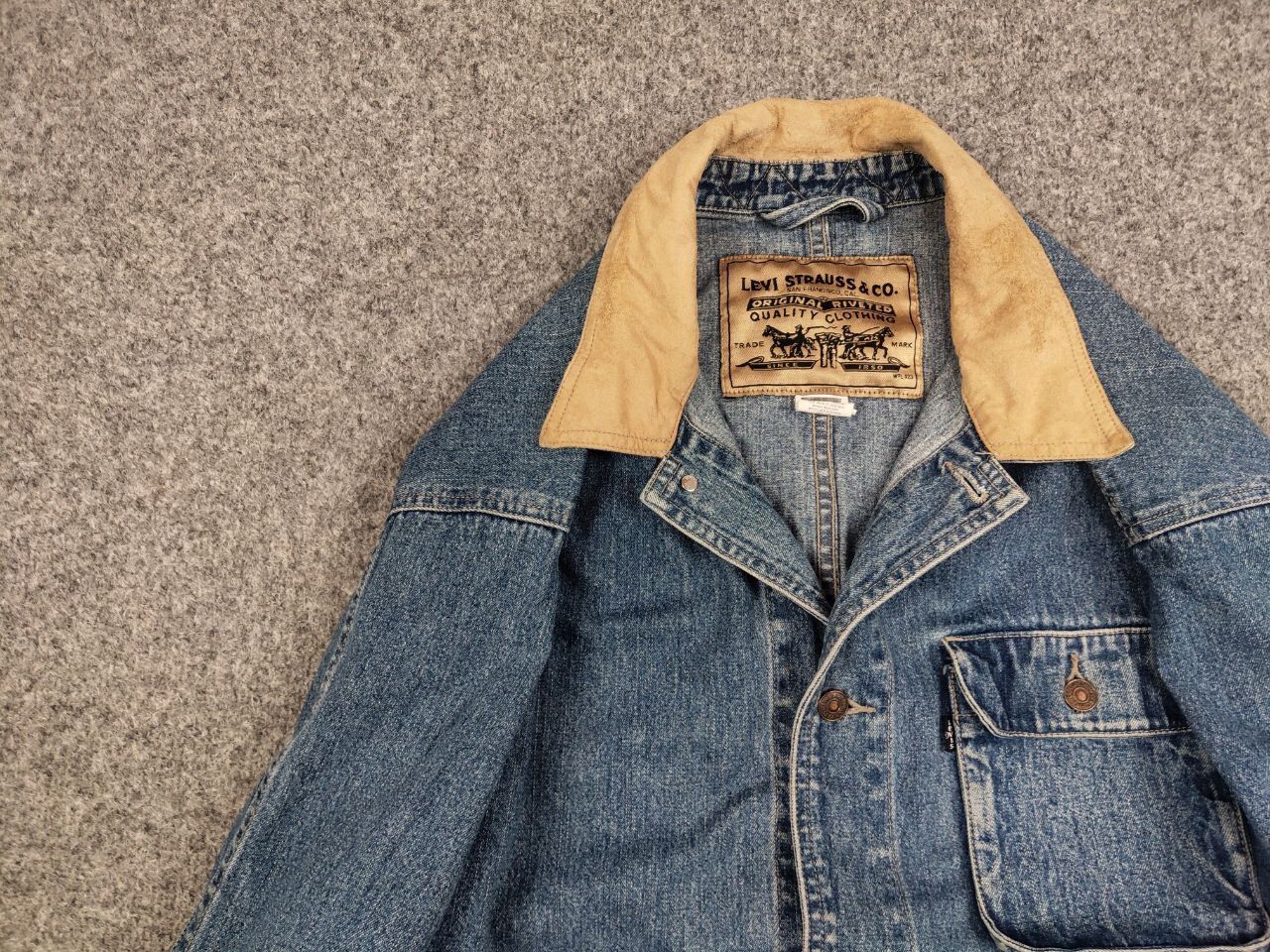 Levi's Rare Vintage 90's Levi's Coverall Denim Jacket Gold Patch Size US XL / EU 56 / 4 - 11 Thumbnail