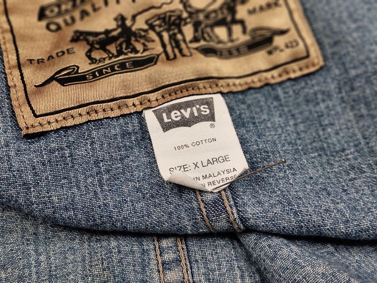 Levi's Rare Vintage 90's Levi's Coverall Denim Jacket Gold Patch Size US XL / EU 56 / 4 - 19 Thumbnail