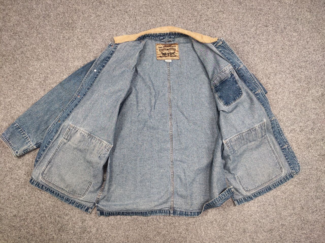 Levi's Rare Vintage 90's Levi's Coverall Denim Jacket Gold Patch Size US XL / EU 56 / 4 - 17 Thumbnail