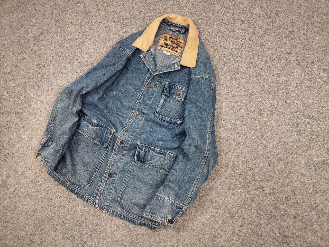 Levi's Rare Vintage 90's Levi's Coverall Denim Jacket Gold Patch Size US XL / EU 56 / 4 - 3 Thumbnail