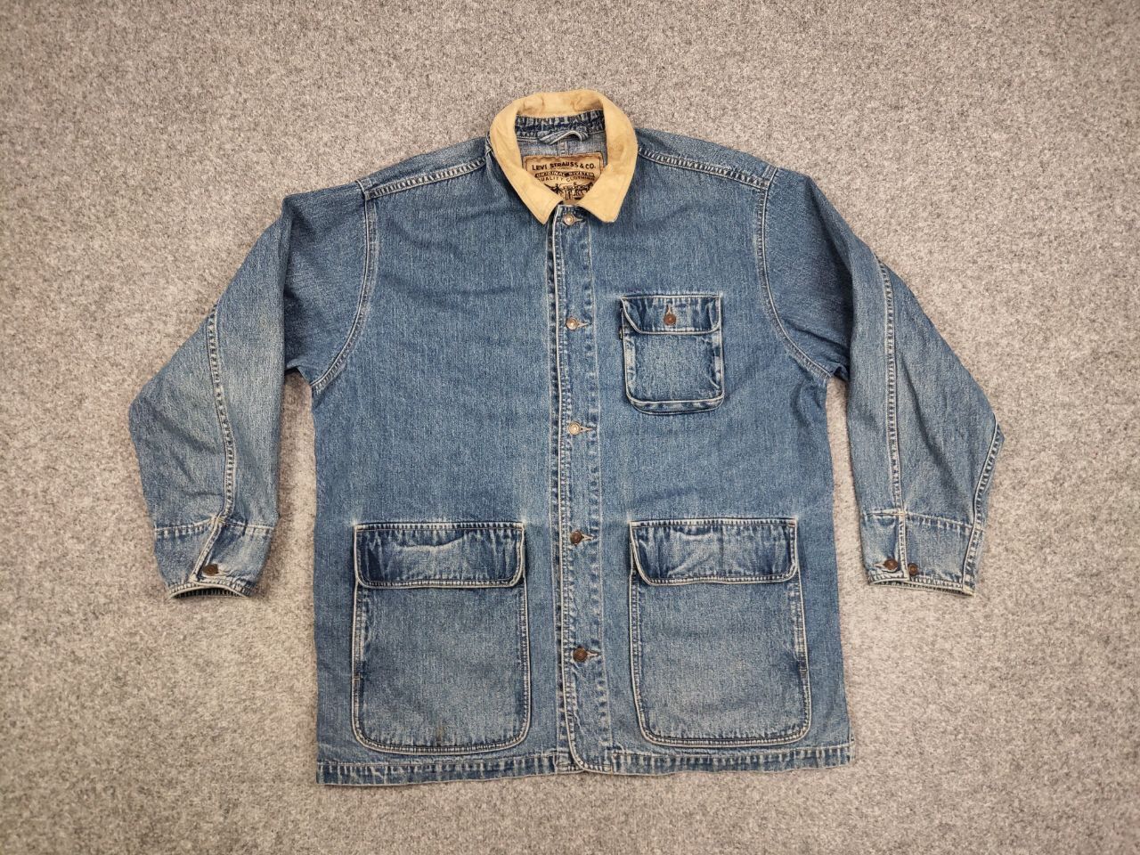 Levi's Rare Vintage 90's Levi's Coverall Denim Jacket Gold Patch Size US XL / EU 56 / 4 - 14 Thumbnail