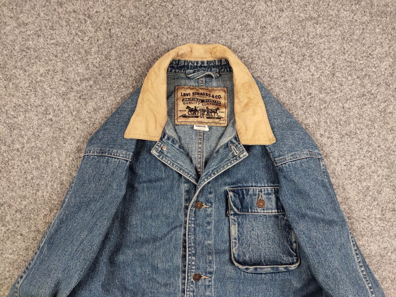 Levi's Rare Vintage 90's Levi's Coverall Denim Jacket Gold Patch Size US XL / EU 56 / 4 - 8 Thumbnail