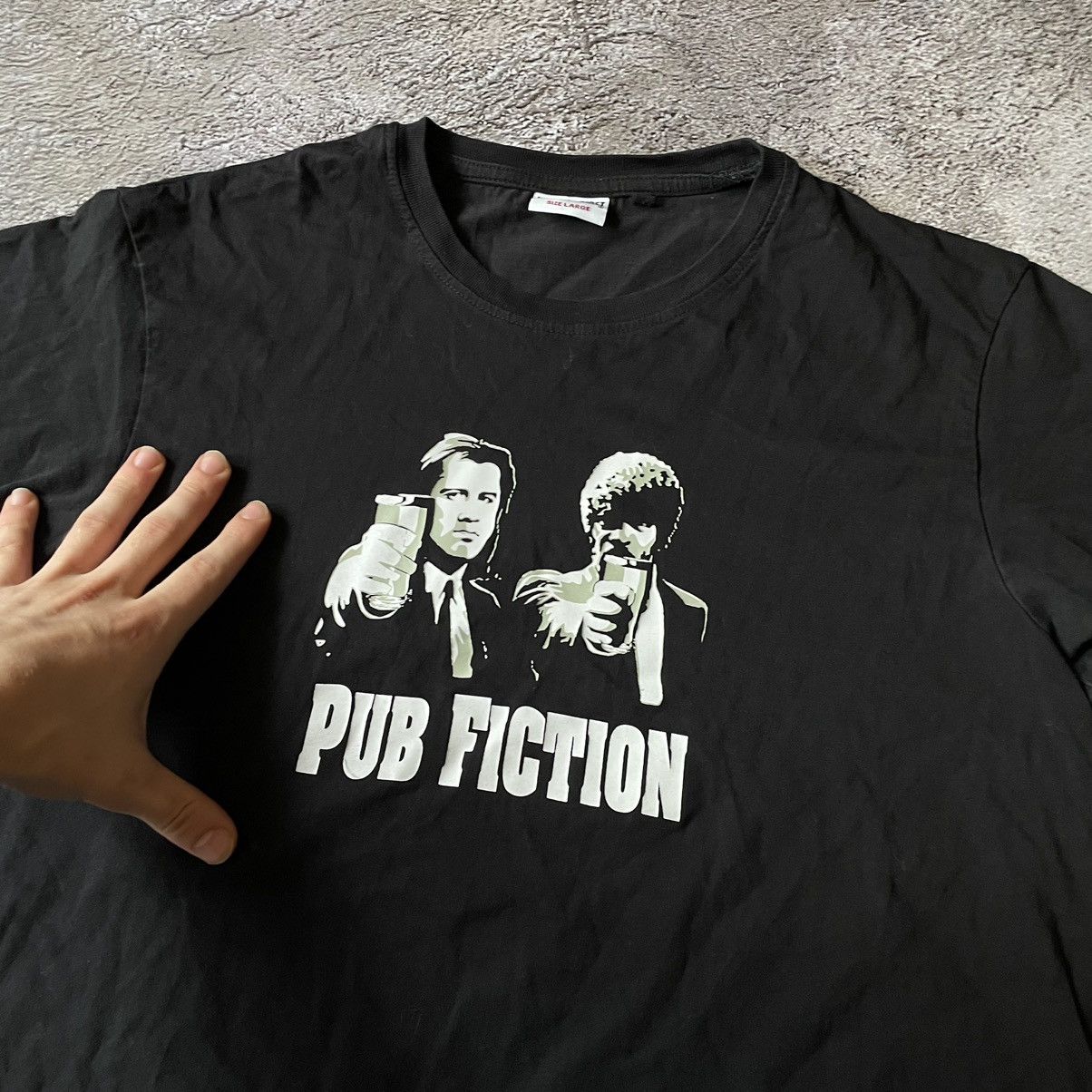 Vintage Vintage Y2K Pub Fiction Graphic Tee Faded Black Streetwear X Size US XL / EU 56 / 4 - 2 Thumbnail