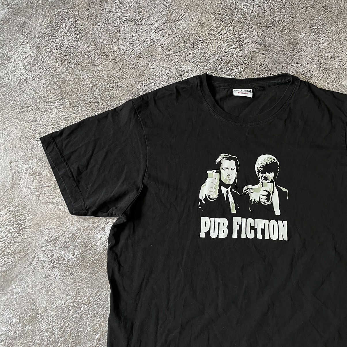 Vintage Vintage Y2K Pub Fiction Graphic Tee Faded Black Streetwear X Size US XL / EU 56 / 4 - 5 Thumbnail