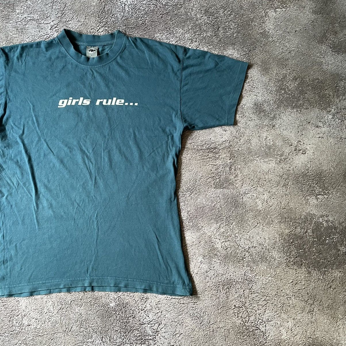 Vintage Vintage Y2K Sun Faded Graphic Tee Girls Rule Streetwear L Size US L / EU 52-54 / 3 - 4 Thumbnail