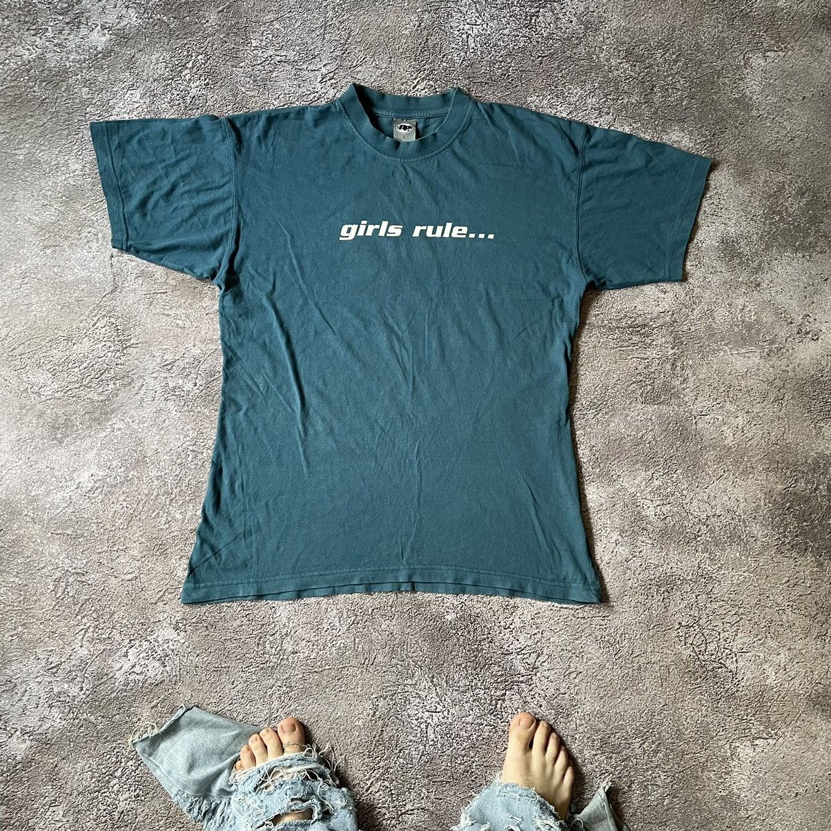 Vintage Vintage Y2K Sun Faded Graphic Tee Girls Rule Streetwear L Size US L / EU 52-54 / 3 - 2 Thumbnail