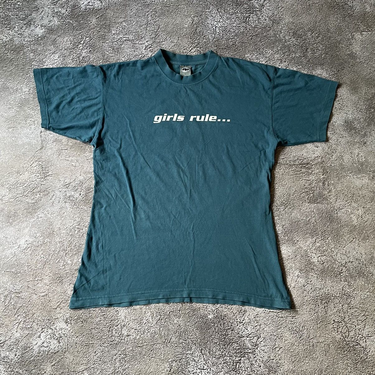 Vintage Vintage Y2K Sun Faded Graphic Tee Girls Rule Streetwear L Size US L / EU 52-54 / 3 - 3 Thumbnail