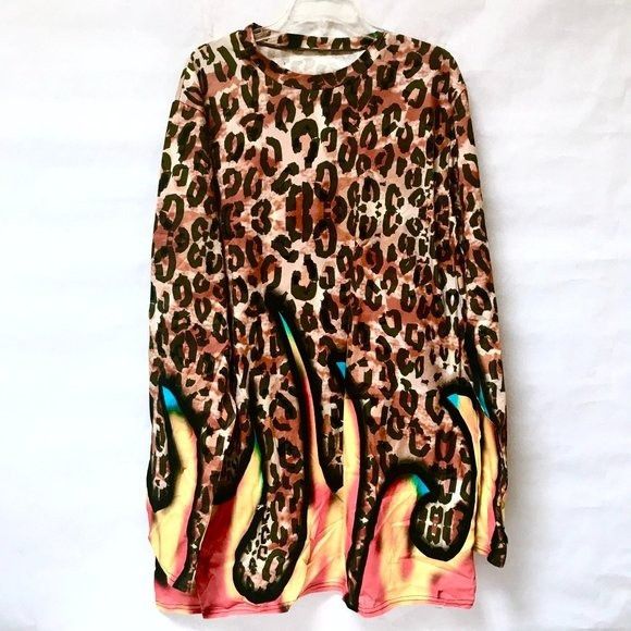 Other Leopard Skin Print Cheetah Flock Flames 100% COTTON long Size US XXL / EU 58 / 5 - 2 Thumbnail