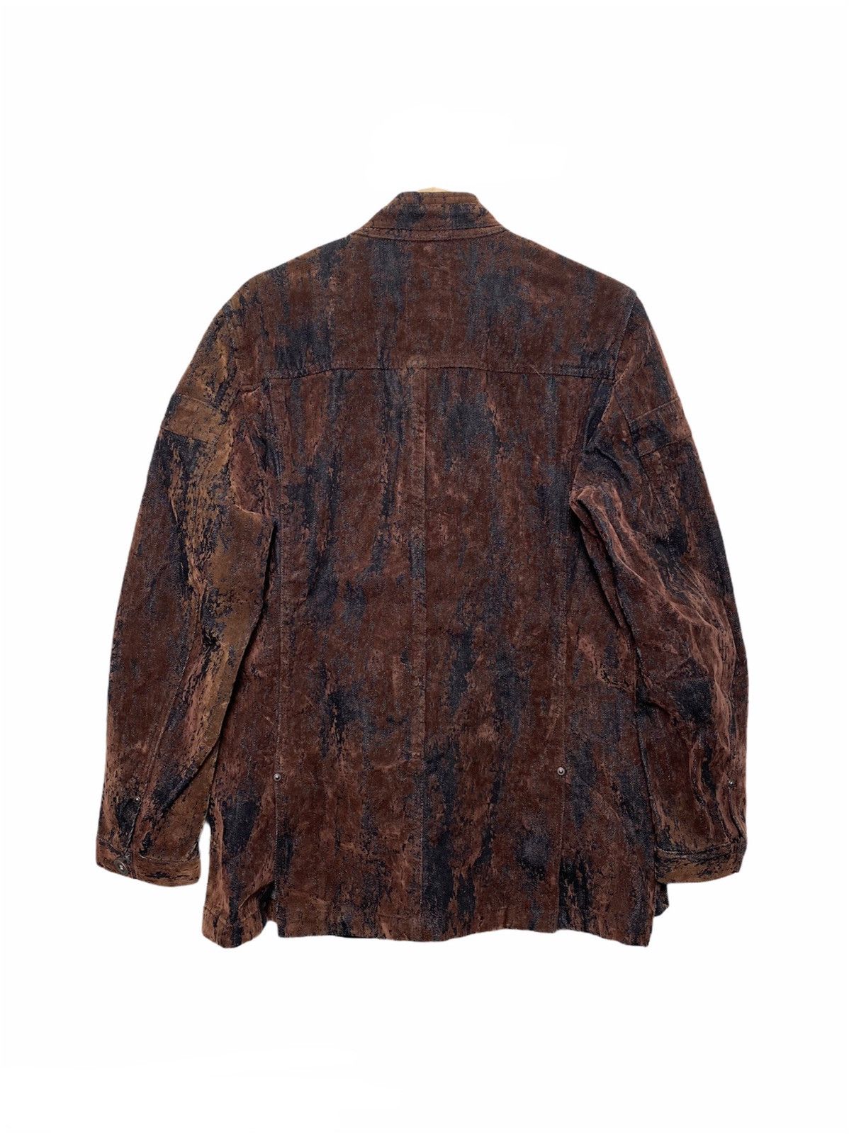 Japanese Brand Nicole Club For Men Wood Design Denim Jacket Size US M / EU 48-50 / 2 - 2 Thumbnail