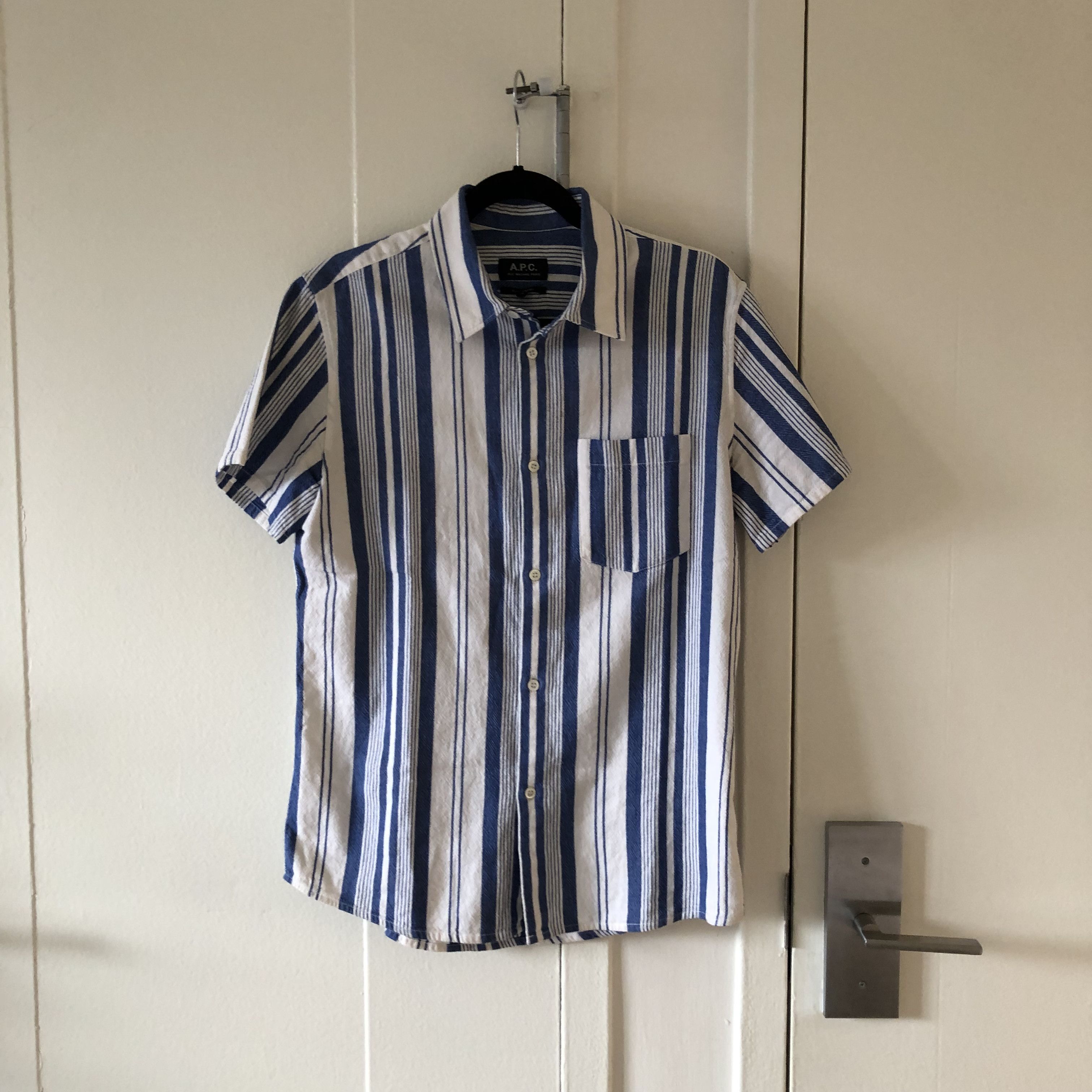 A.P.C Short Sleeve Striped Button Up