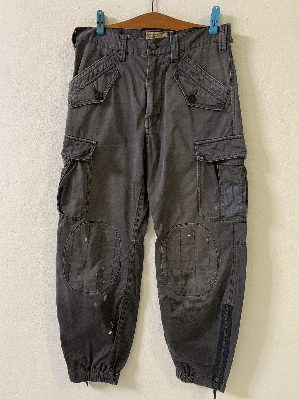 Japanese Brand Purple And Yellow Cargo Multipocket Tactical Pants Size US 31 - 1 Thumbnail