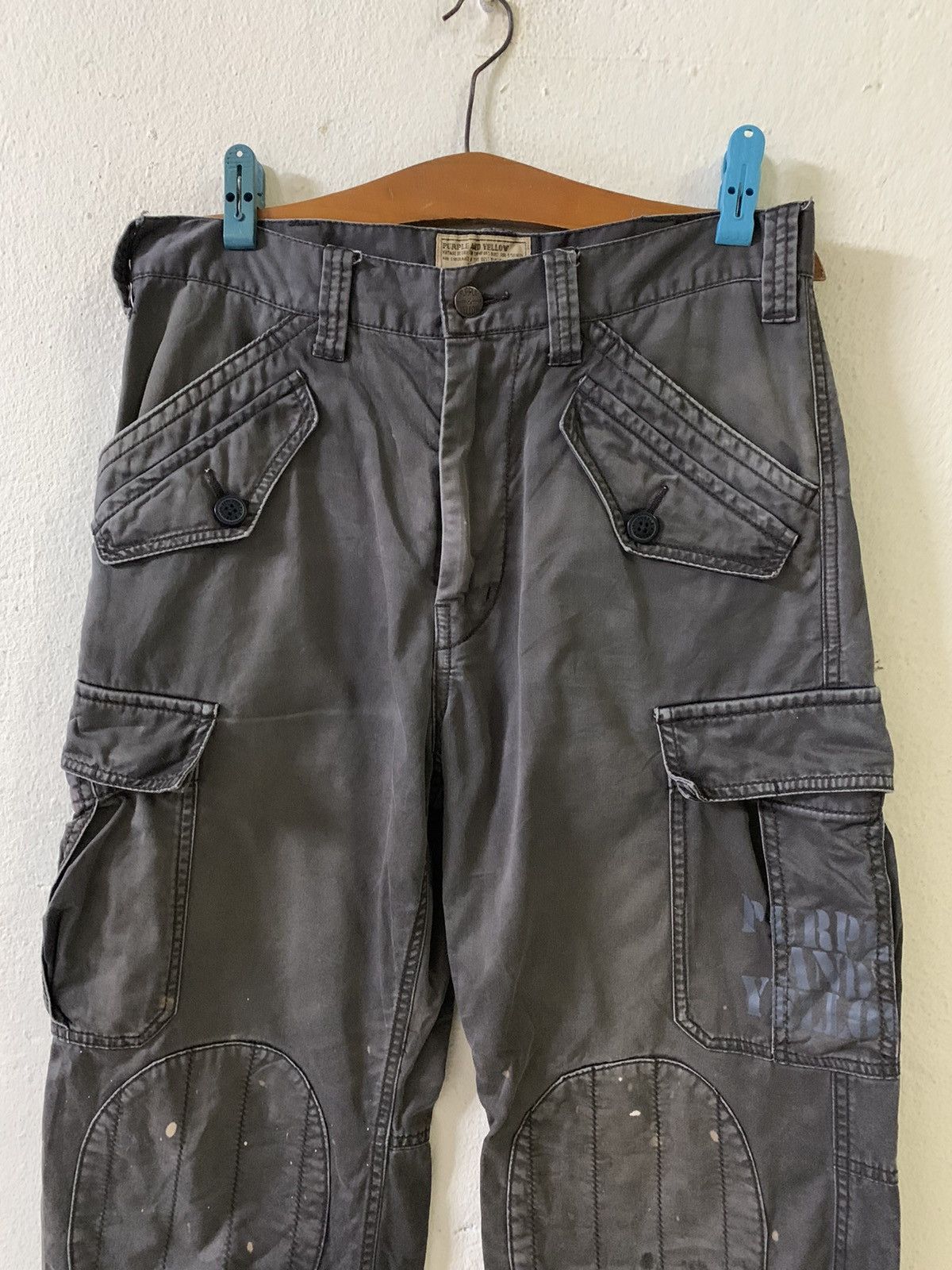 Japanese Brand Purple And Yellow Cargo Multipocket Tactical Pants Size US 31 - 3 Thumbnail