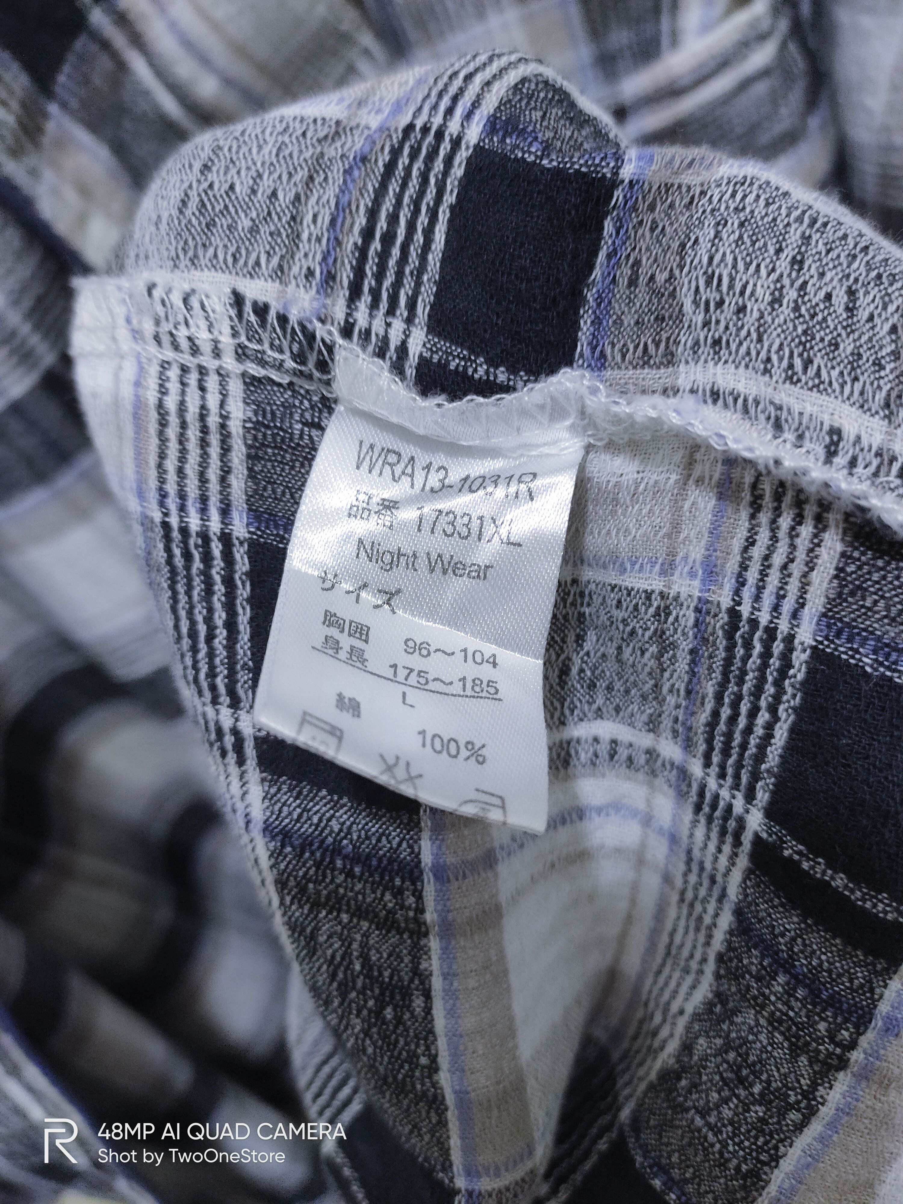 Japanese Brand KEW COLLECTION Tartan Plaid Check SleepWear Casual TShirt Size US L / EU 52-54 / 3 - 8 Thumbnail