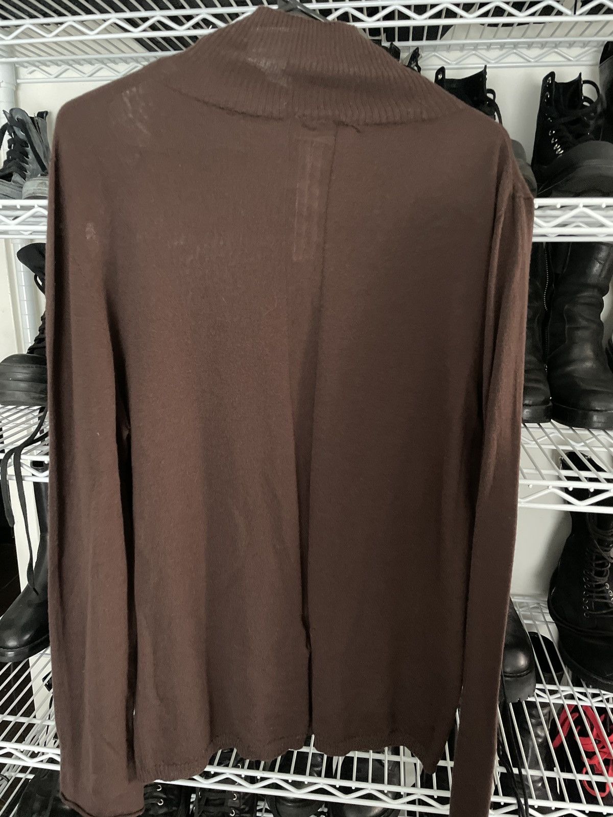 Rick Owens Mainline thin lightweight cut out sweater pullover mock top Size US M / EU 48-50 / 2 - 7 Thumbnail