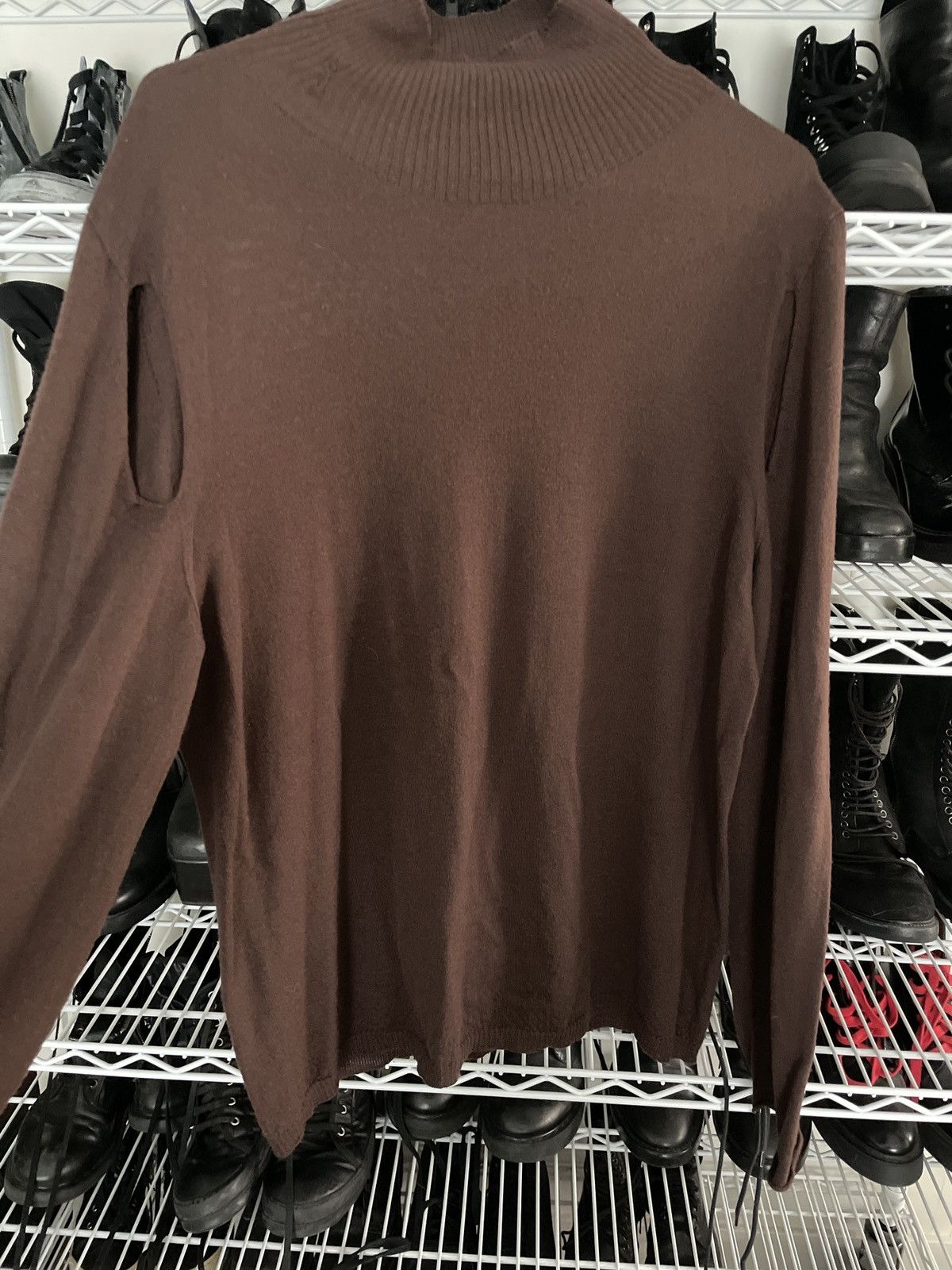Rick Owens Mainline thin lightweight cut out sweater pullover mock top Size US M / EU 48-50 / 2 - 3 Thumbnail