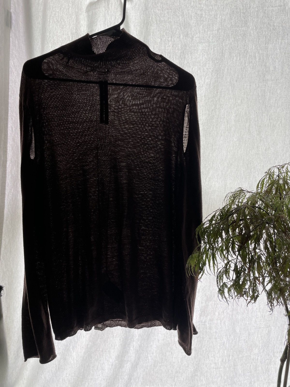 Rick Owens Mainline thin lightweight cut out sweater pullover mock top Size US M / EU 48-50 / 2 - 4 Thumbnail