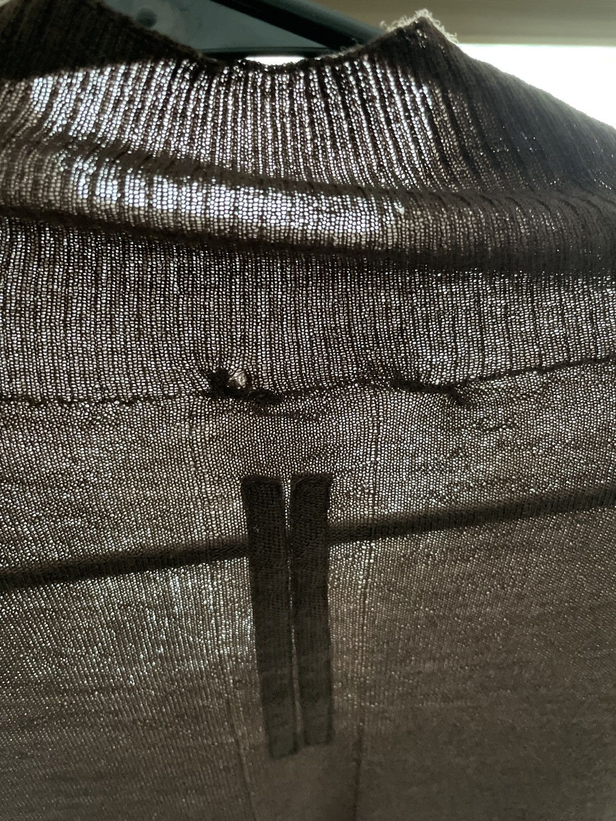 Rick Owens Mainline thin lightweight cut out sweater pullover mock top Size US M / EU 48-50 / 2 - 16 Thumbnail