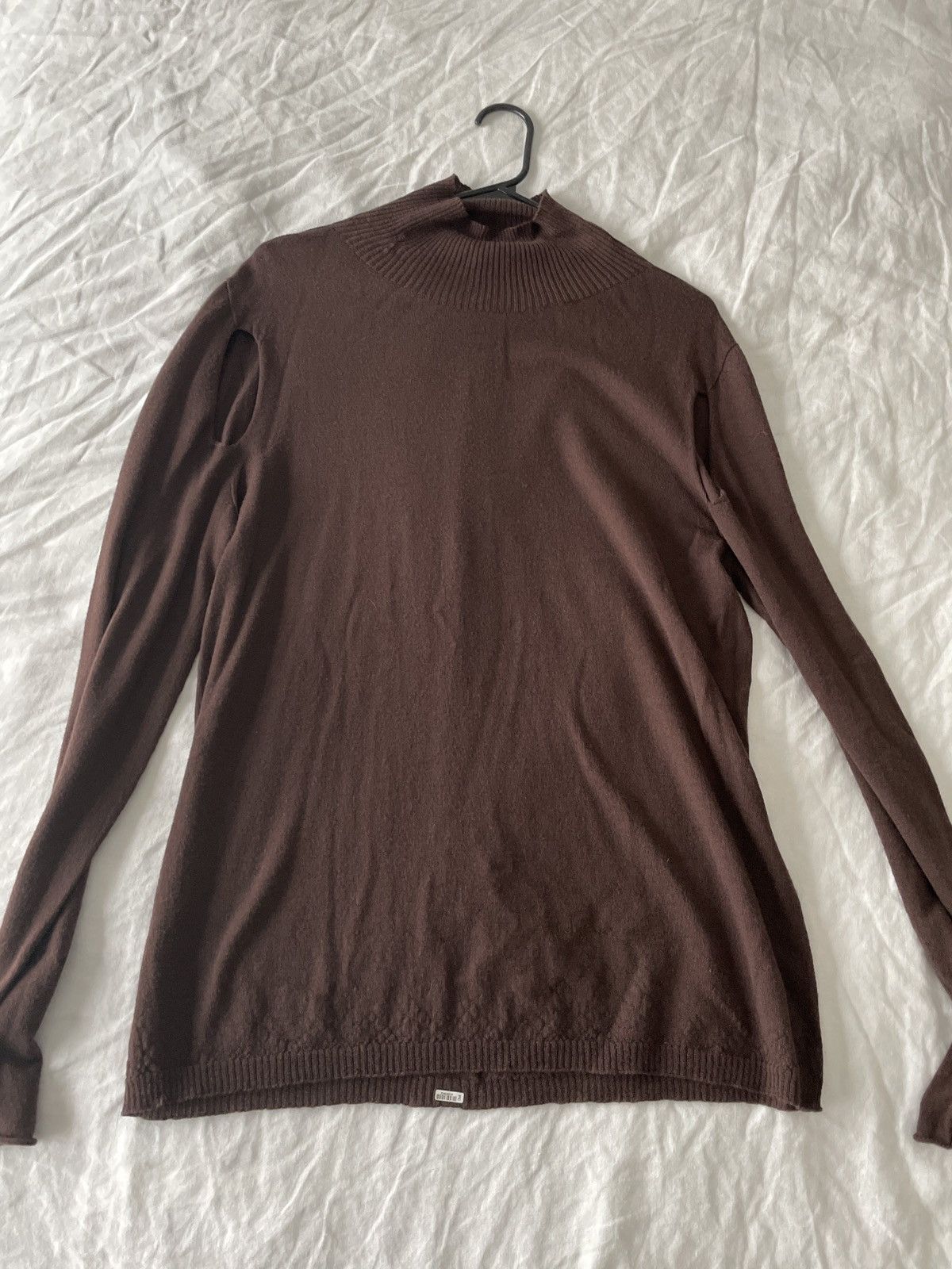 Rick Owens Mainline thin lightweight cut out sweater pullover mock top Size US M / EU 48-50 / 2 - 8 Thumbnail