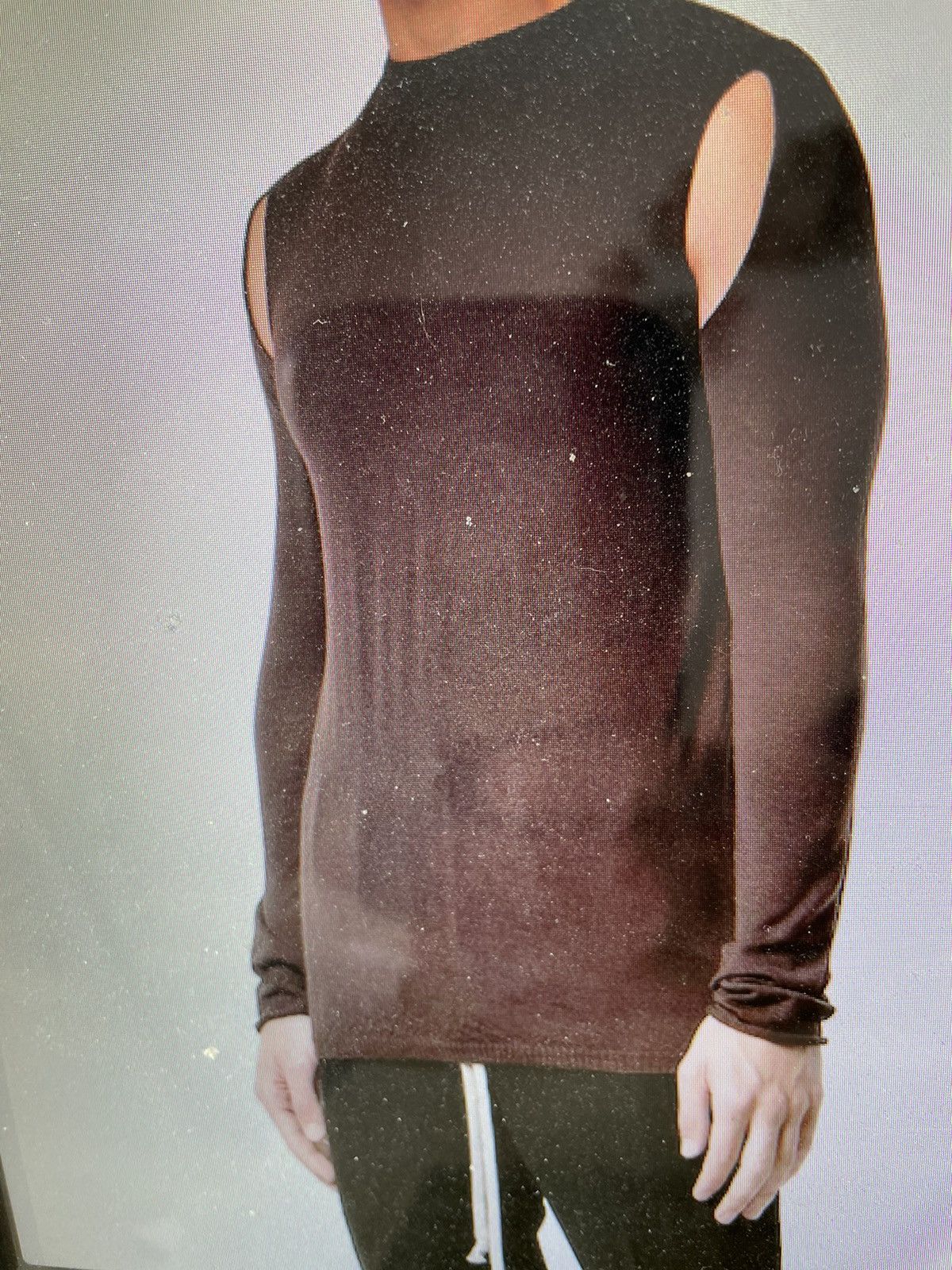 Rick Owens Mainline thin lightweight cut out sweater pullover mock top Size US M / EU 48-50 / 2 - 2 Thumbnail